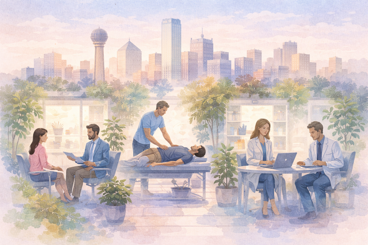 Abstract illustration representing medical and wellness practices