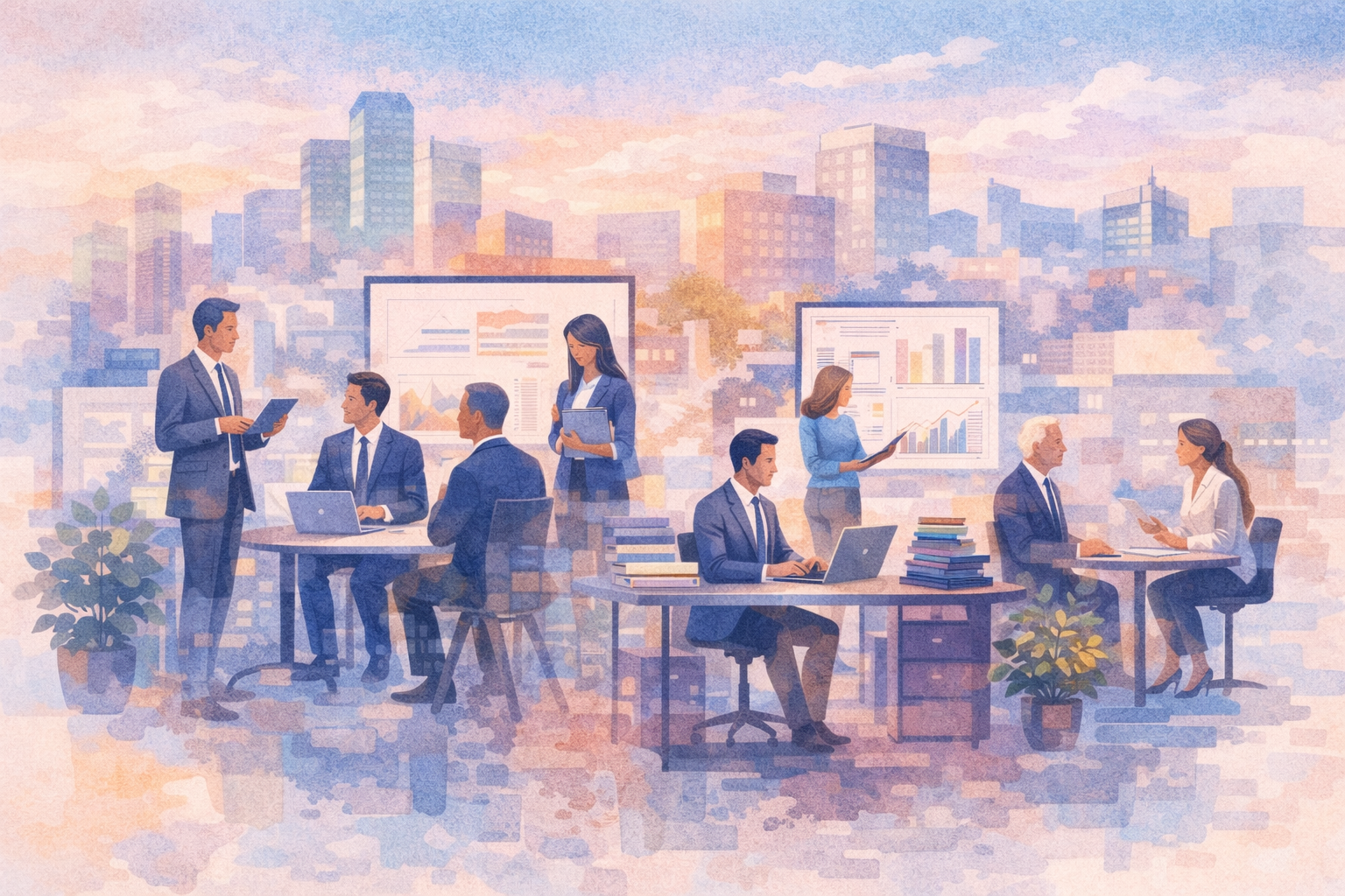 Abstract illustration representing professional services firms