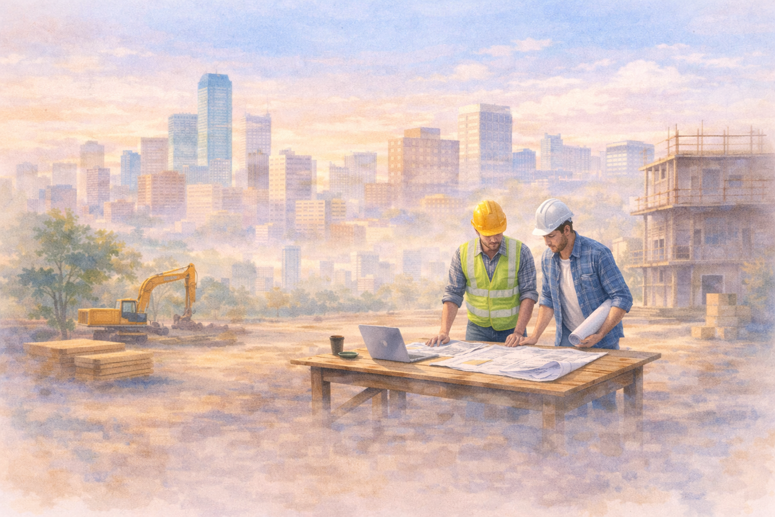 Abstract illustration representing contractors and trades